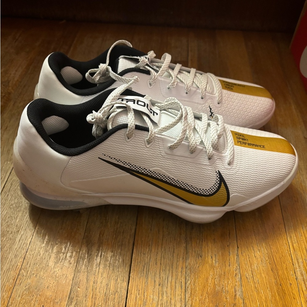 Nike Men's Force Zoom Trout 7 CQ7224-106 White Lace Up Baseball Cleats Sizes - Picture 3 of 7